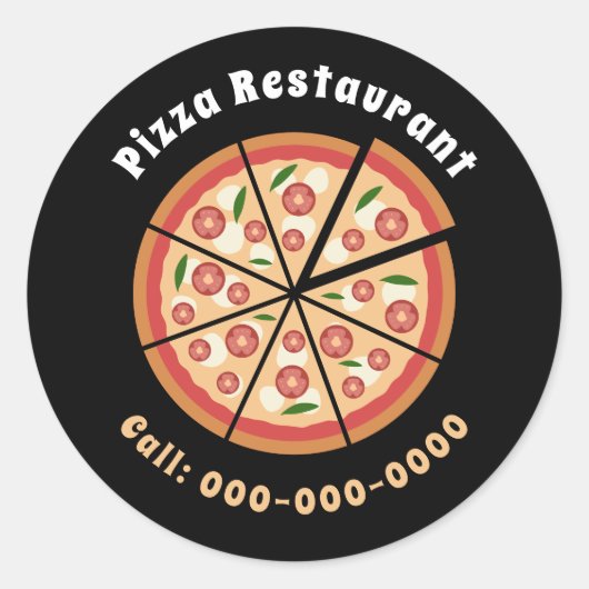 pizzeria ronde sticker (Voorkant)
