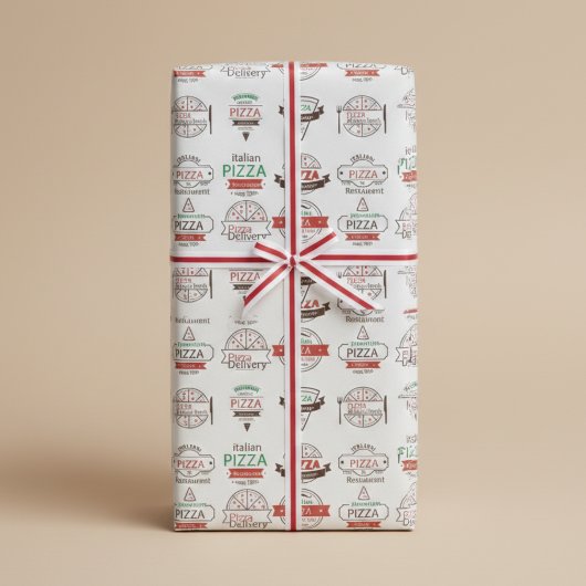 Pizzeria Stijl Ontwerper Cadeaupapier