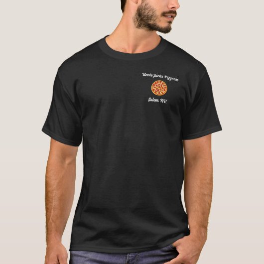 Pizzeria Uniform Volledig  Tekst T-shirt (Voorkant)