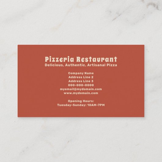 Pizzeria Visitekaartje (Achterkant)