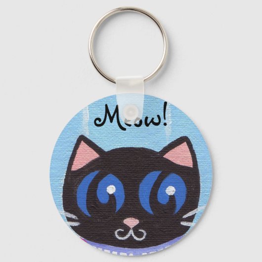 PJ Kat, miauw! Button Sleutelhanger (Voorkant)