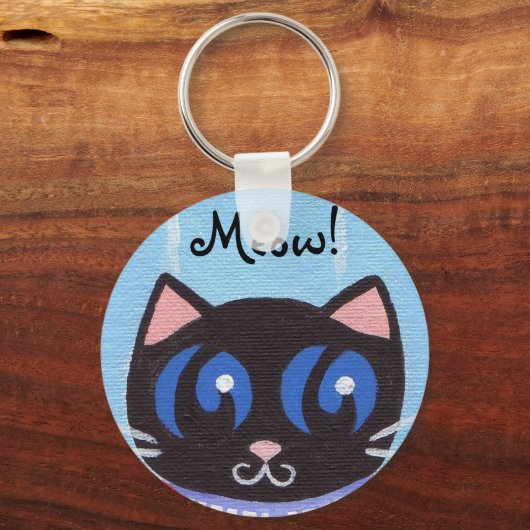 PJ Kat, miauw! Button Sleutelhanger (Voorkant)