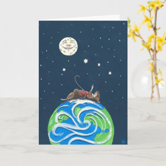 PJ McMouse-wenskaarten Kaart (Gele Bloem)