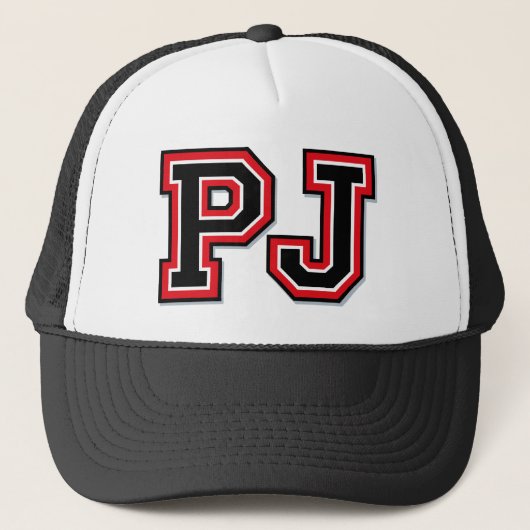 'PJ'-monogram Trucker Pet (Voorkant)