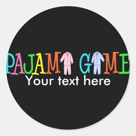 Pjama Game past het aan! Ronde Sticker (Voorkant)