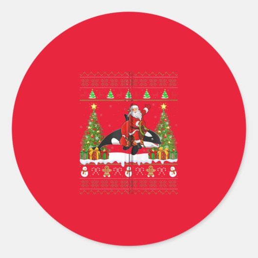 Pjama-orca Ronde Sticker (Voorkant)