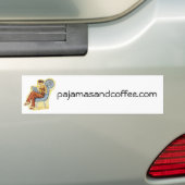 Pjama's en coffee-bumper sticker (Op auto)