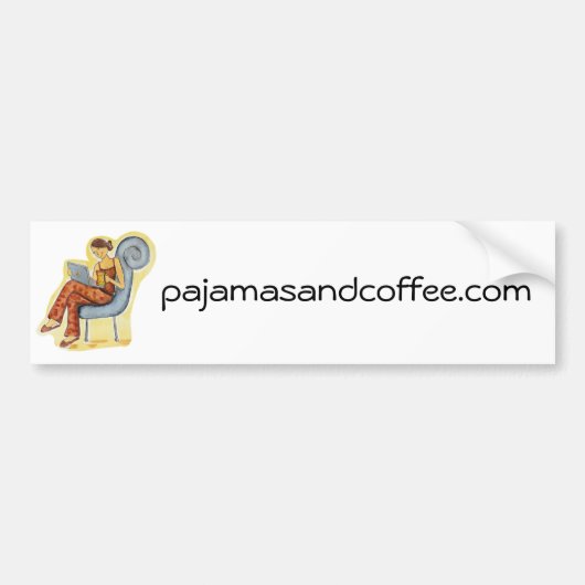 Pjama's en coffee-bumper sticker (Voorkant)