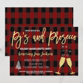 Pjamas & Prosecco Holiday Bachelorette Uitnodiging (Voorkant / Achterkant)