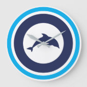 PJK 10.75" Round Acrylic Wall Clock / dolphin Grote Klok (Voorkant)