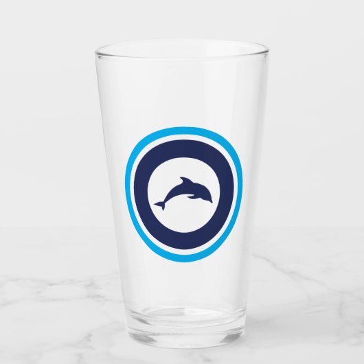PJK 16oz Glass / dolphin Glas (Voorkant)