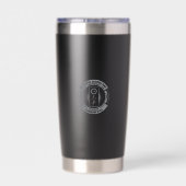 PJK Black 20oz Thermal Tumbler / dolphin & logo Geïsoleerde Drinkbeker (Achterkant)