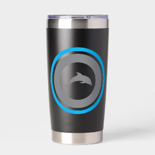 PJK Black 20oz thermische tumbler / dolfijn & logo Geïsoleerde Drinkbeker