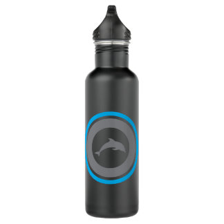 PJK Black Water Bottle / dolphin & logo Waterfles