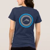 PJK Dames Navy Bella+Canvas / logo & dolfijn / Tri-Blend Shirt (Achterkant)