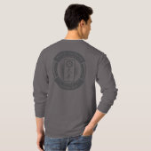 PJK Heren Grijs T-shirt met Lange Mouwen / kanji & (Achterkant volledig)