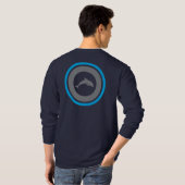 PJK Men's Navy Long Sleeve Shirt / logo & dolphin (Achterkant volledig)