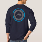 PJK Men's Navy Long Sleeve Shirt / logo & dolphin (Achterkant)