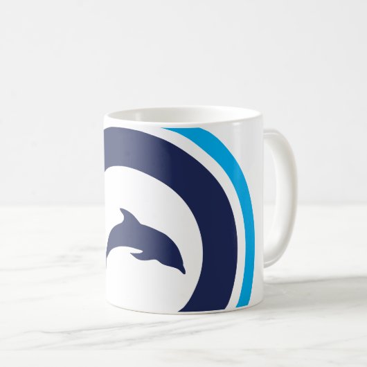 PJK mok 330ml / dolfijnlogo uitgeknipt (Voorkant rechts)