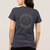 PJK Women's Grey Bella+Canvas / kanji & logo /  Tri-Blend Shirt (Achterkant)