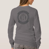 PJK Women's Grey Long Sleeve Shirt / kanji & logo (Achterkant)