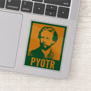 Pjotr Tchaikovsky Pop Art op maat gesneden vinyl Sticker