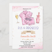 PJ's and Prosecco party invitation Kaart (Voorkant / Achterkant)