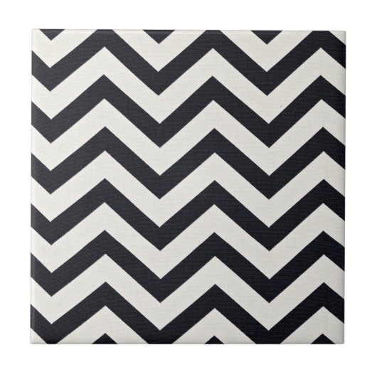 PJ's Chevron. Zwart-wit patroon. Tegeltje (Voorkant)