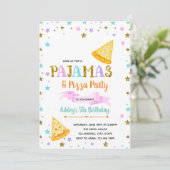 Pjs en pizzafeestjes kaart (Staand voorkant)