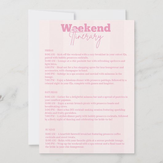 Pjs en Prosecco Bachelorette Kaart (Achterkant)