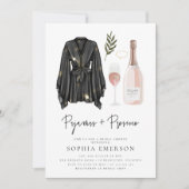 PJ's en Prosecco Pajama Party Vrijgezellenfeest Kaart (Voorkant)