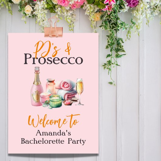Pjs en Prosecco Pink Spa vrijgezellenfeest Poster