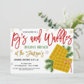 Pjs en Waffles Vakantie uitnodiging (Staand voorkant)