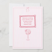 PJ's, Spint & Prosecco Cat Pajama Party Invitation Kaart (Achterkant)