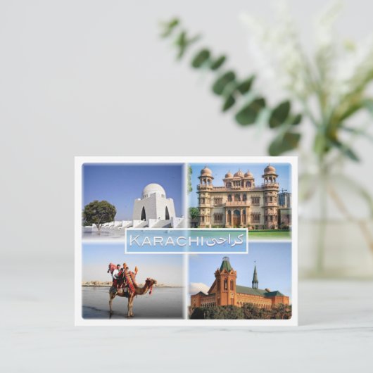 PK Karachi - Mazar e Quaid - Mohatta Palace - Briefkaart (Staand voorkant)