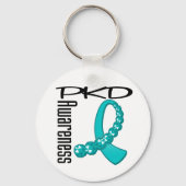 PKD Awareness Gemstone Ribbon Sleutelhanger (Voorkant)