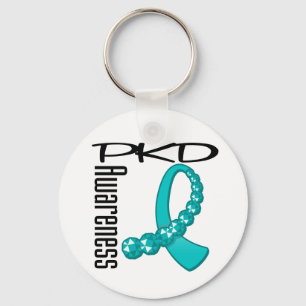 PKD Awareness Gemstone Ribbon Sleutelhanger