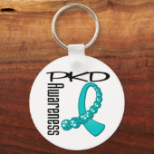 PKD Awareness Gemstone Ribbon Sleutelhanger (Voorkant)