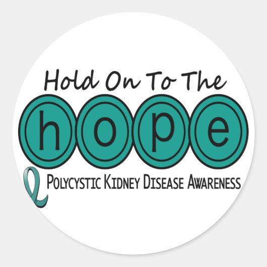 PKD Polycysteus Nierziekte HOPE 6 Ronde Sticker (Voorkant)