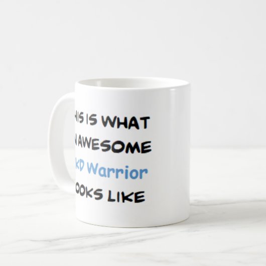 pkd warrior, awesome koffiemok (Voorkant links)