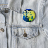 PKD WARRIOR VROUW - Awareness Retro Tattoo Fun Ronde Button 5,7 Cm (In situ)