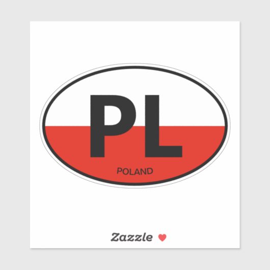 PL landcode Poolse vlag ovale vinyl auto Sticker (Vel)