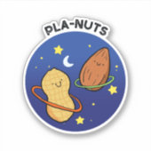 Pla-noten Peanut Outer Space Pun Die-Cut Sticker (Voorkant)