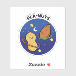 Pla-noten Peanut Outer Space Pun Die-Cut Sticker