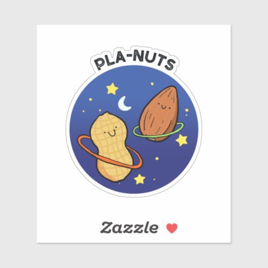 Pla-noten Peanut Outer Space Pun Die-Cut Sticker (Vel)