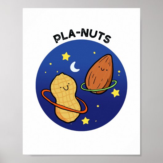 Pla-nuts Peanut Outer Space Pun Poster (Voorkant)