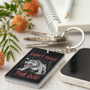 Plaag de agressieve bulldog niet sleutelhanger