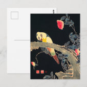 Plaat op de Tak van een Bloemende Struik van het R Briefkaart (Voorkant / Achterkant)