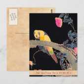 Plaat op de Tak van een Bloemende Struik van het R Briefkaart (Voorkant / Achterkant)