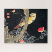 Plaat op de Tak van een Bloemende Struik van het R Legpuzzel (Horizontaal)